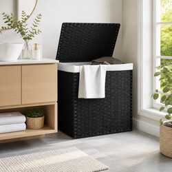 Laundry Basket with Two Separate Compartments