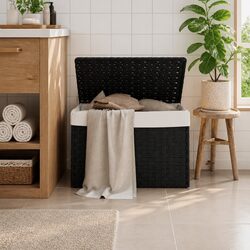 Black Foldable Laundry Basket 55.5x35x34cm