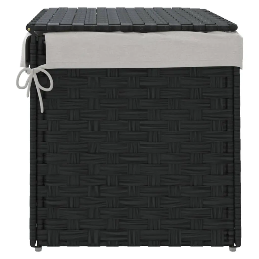 Laundry Basket Black 55.5x35x34cm Foldable with Lid Removable Inner Bag