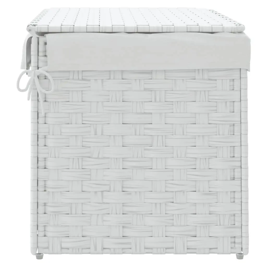 Laundry Basket White 55.5x35x34cm Foldable with Lid Removable Inner Bag
