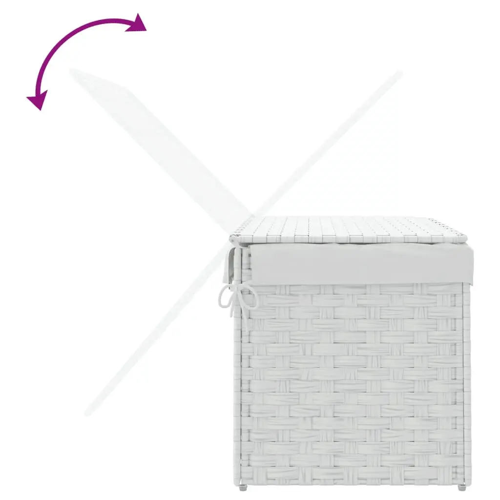 Laundry Basket White 55.5x35x34cm Foldable with Lid Removable Inner Bag