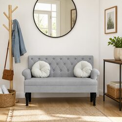 Grey Fabric Bench: Stylish and Comfortable Seating