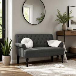 Grey Fabric Bench: Comfortable Seating Solution