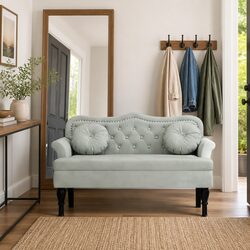 Light Grey Velvet Bench: A Stylish Seating Solution