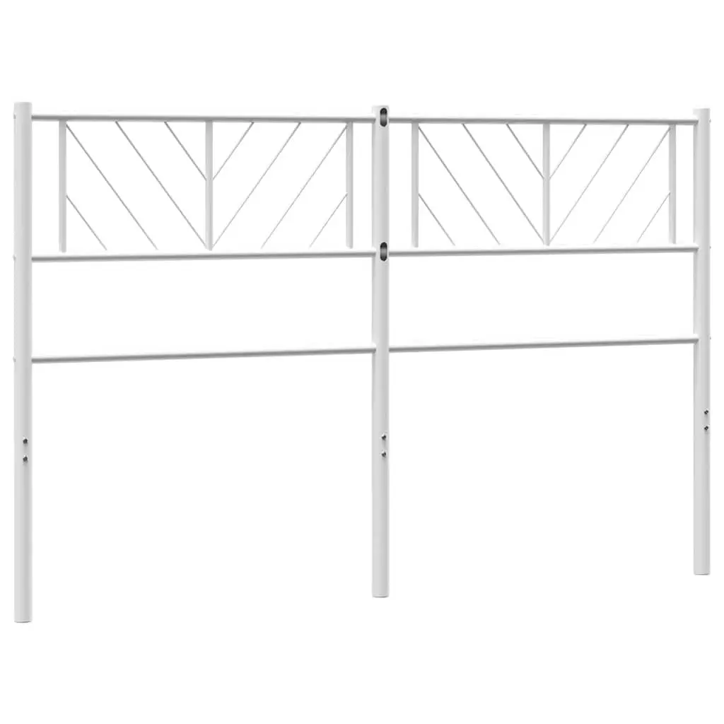 Metal Headboard White 135cm Sturdy Powder-Coated Steel Construction