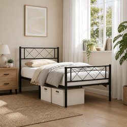 Concise Black King Single Bed Frame - Durable and Functional