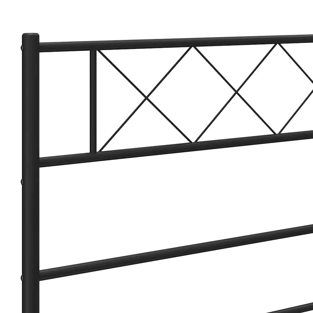 Metal Headboard Black 135cm Powder Coated Steel Sturdy Back Support