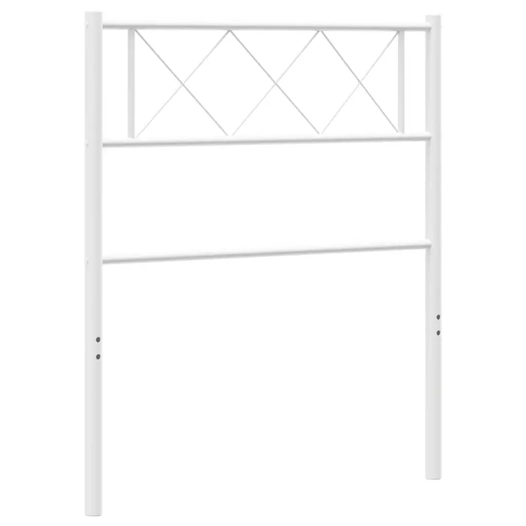 Metal Headboard Sturdy 90cm White Powder-coated Steel Bedroom Furniture