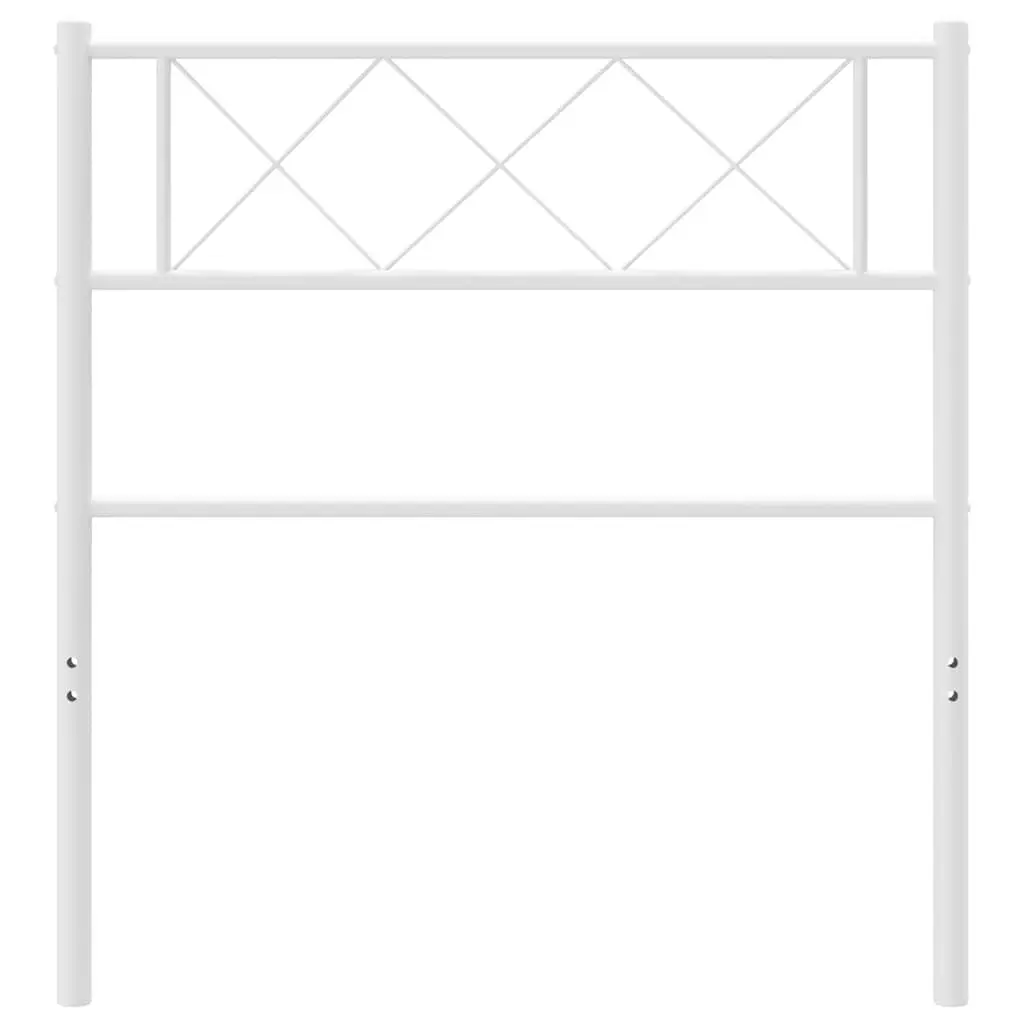 White Metal Headboard with Solid Construction