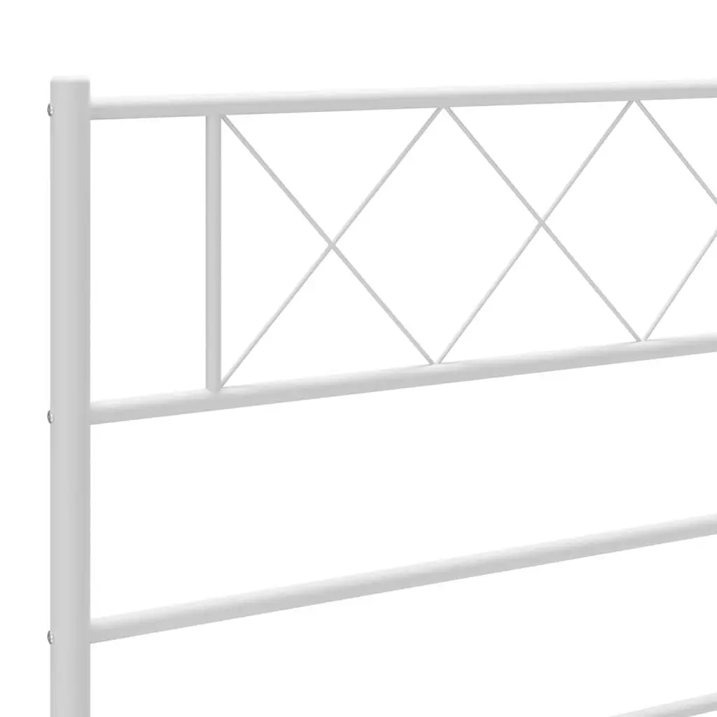 White Metal Headboard with Solid Construction