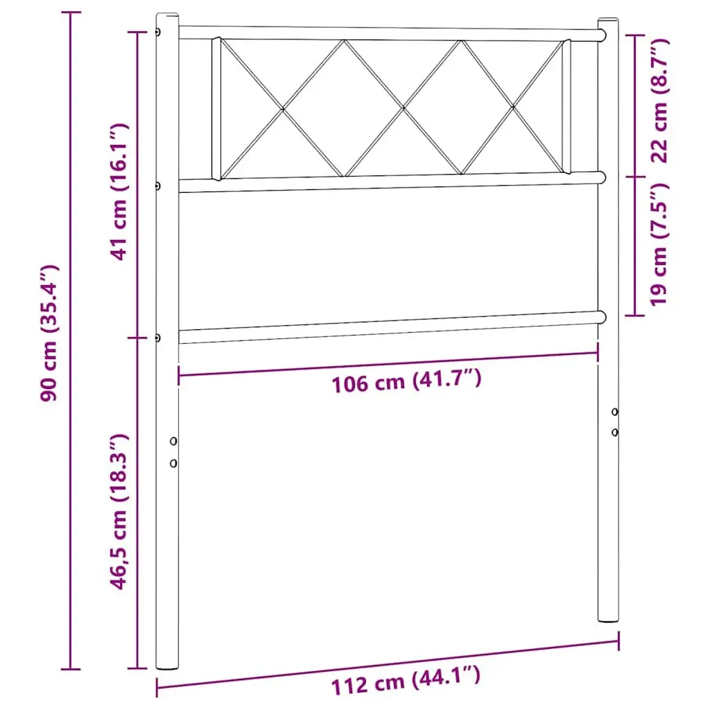 White Metal Headboard with Solid Construction
