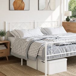 180cm Metal Headboard in White Finish
