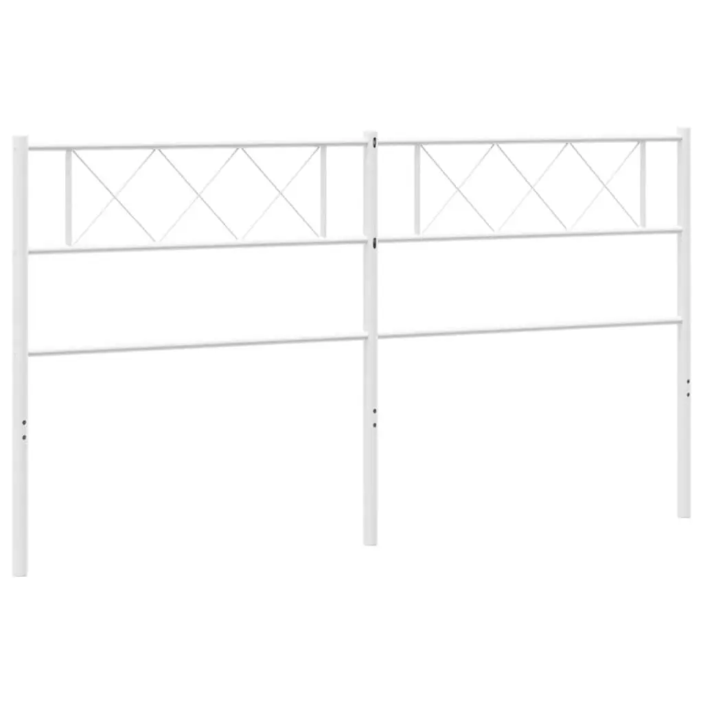 Metal Headboard White 180cm Powder-Coated Steel Frame Support