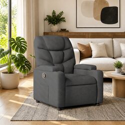 Concise Grey Recliner Chair with Adjustable Features
