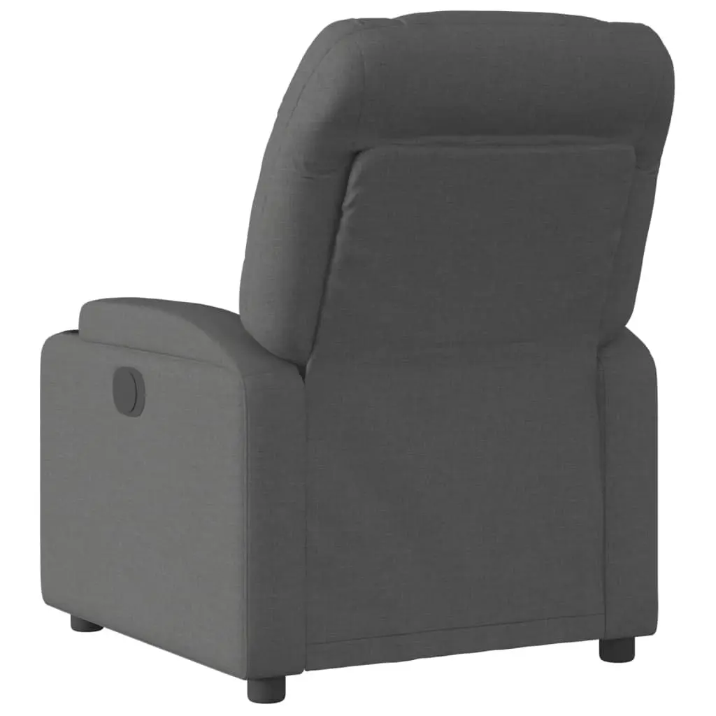 Recliner Chair Grey Manual Recline Armchair Lounge Seat with Cup Holders and Side Pocket