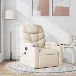 Cream Fabric Massage Recliner Chair - Your Comfort Zone