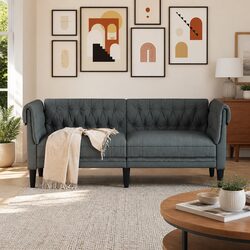 2-Seater Chesterfield Sofa in Grey