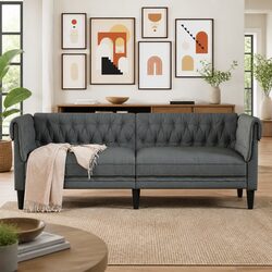 Compact and Comfortable 3-Seater Chesterfield Sofa