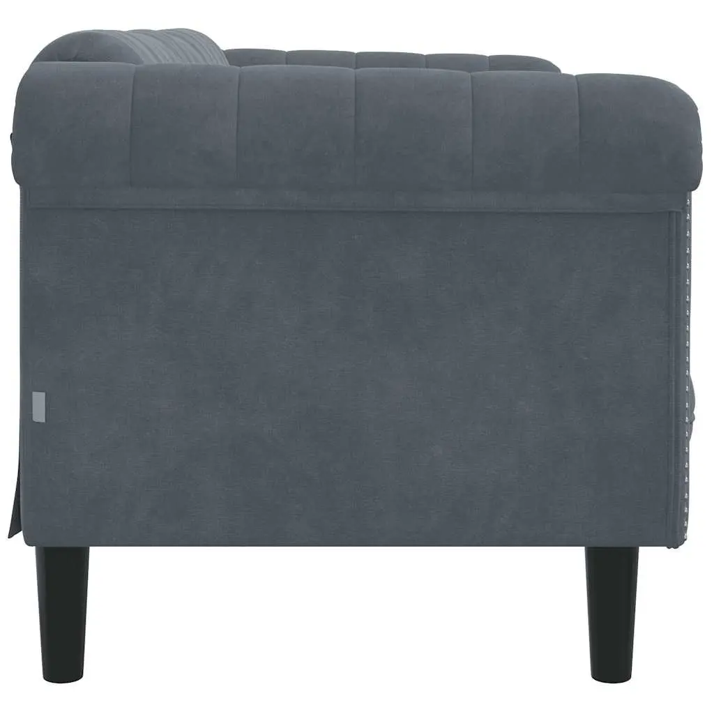 2-Seater Sofa Grey Velvet Living Room Couch Modern Comfortable Furniture