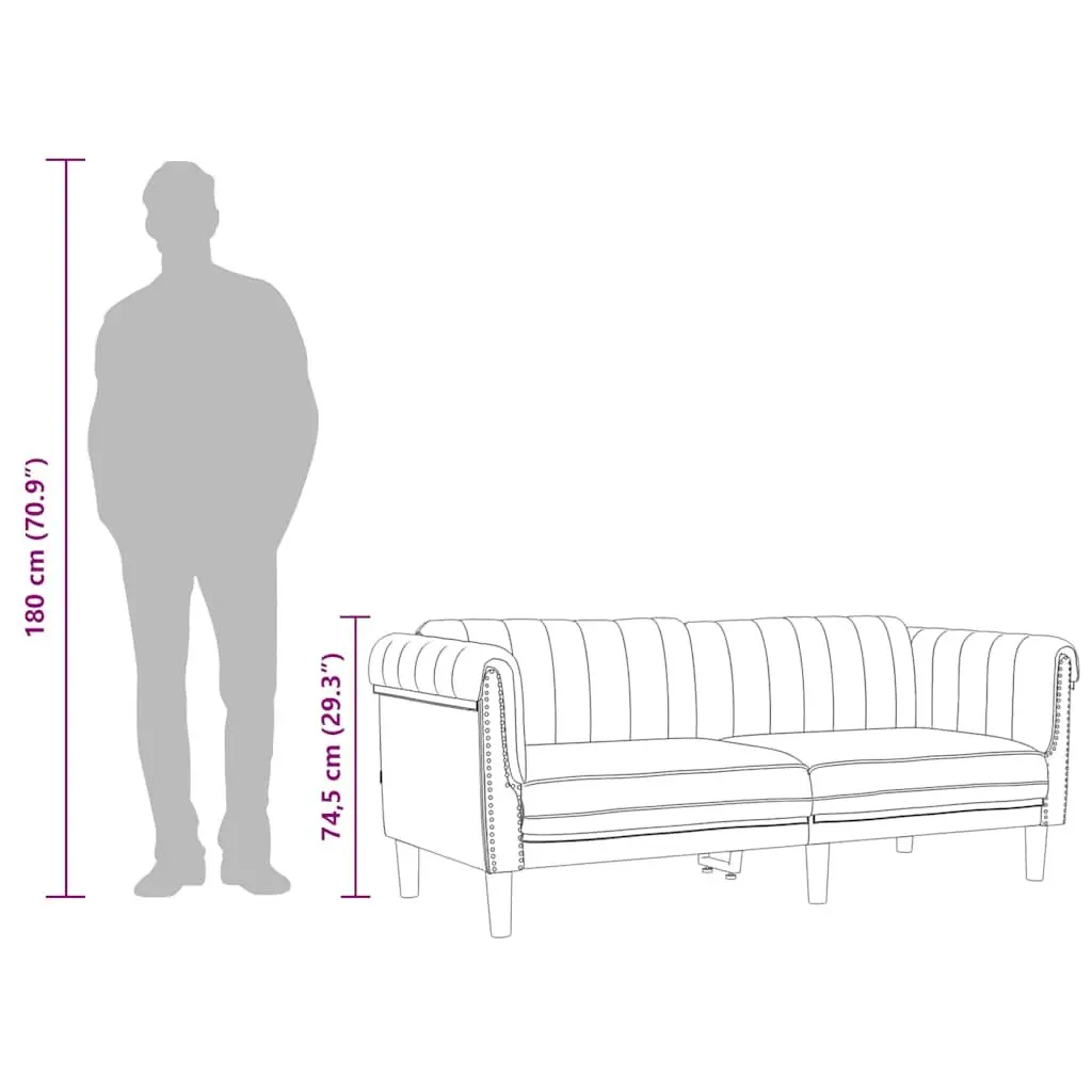 3-Seater Sofa Grey Velvet Upholstered Modern Padded