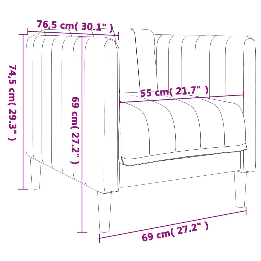 Sofa Chair Black Fabric Armchair Living Room Seating Lounge Furniture Modern