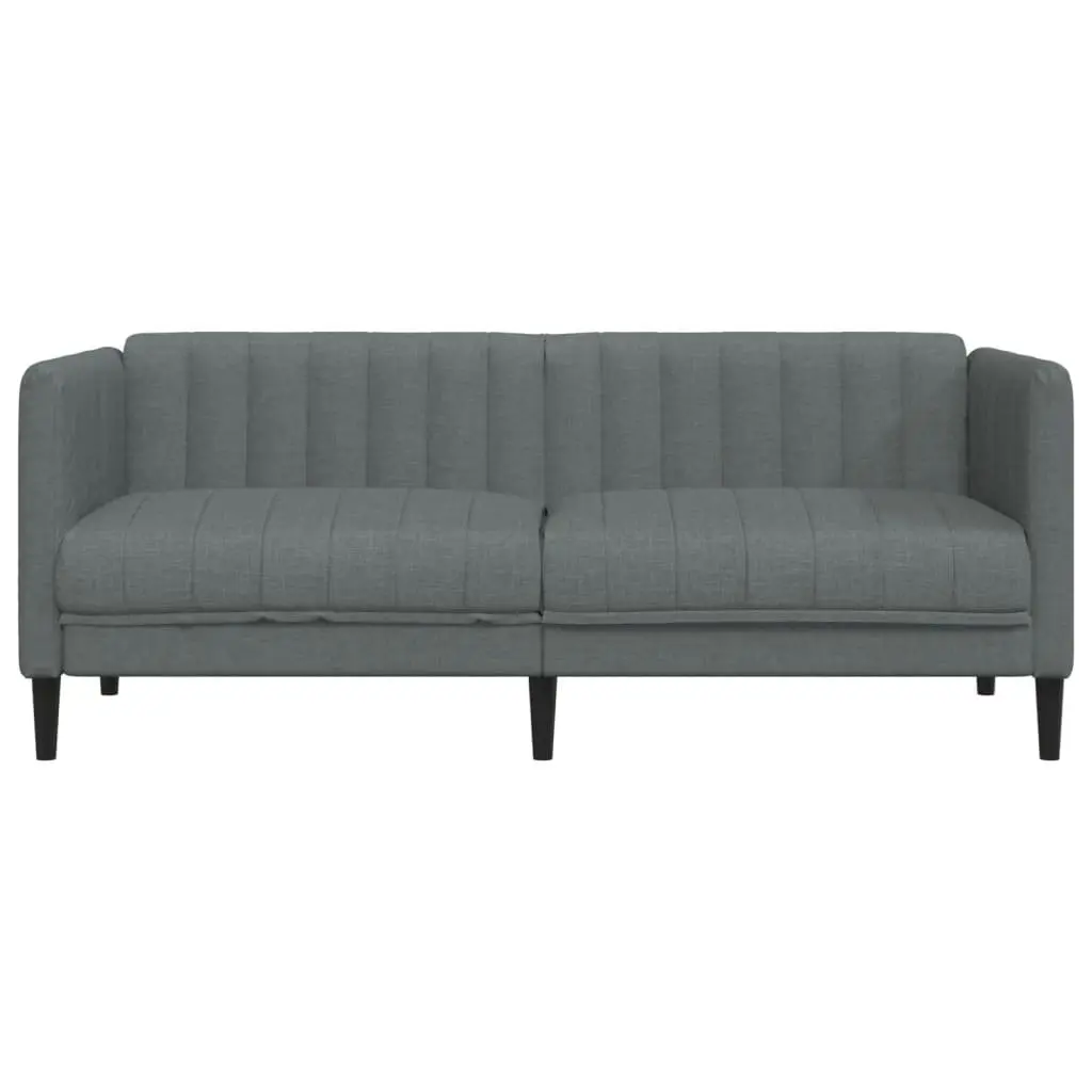 2-Seater Sofa Grey Fabric Living Room Couch Lounge Seat Modern Design