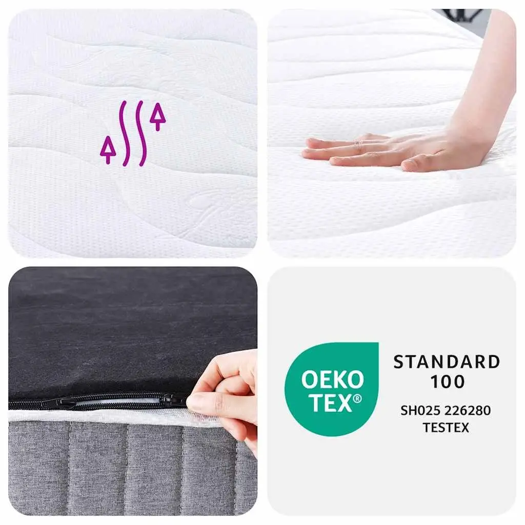 Pocket Spring Mattress White King Single 107x203 cm Medium Firmness Fabric Cover