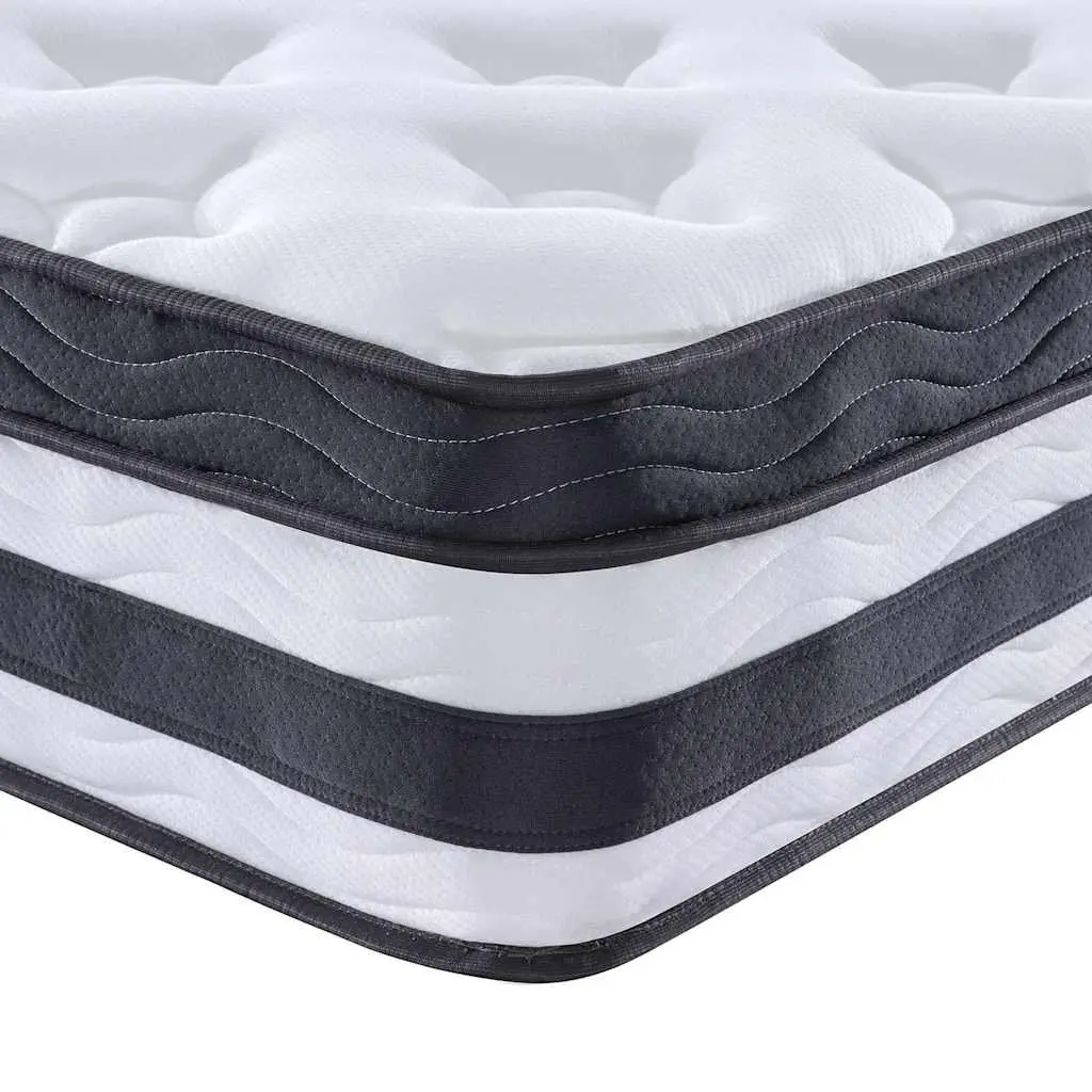 Pocket Spring Mattress White 137x190cm Medium Firmness 7 Lying Zones