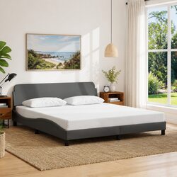 Concise King Bed Frame 180x200cm Grey Fabric Headboard