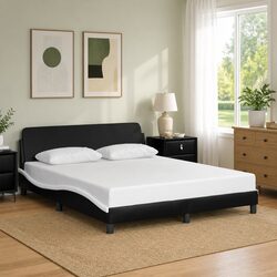 Concise Queen Bed Frame in Black Faux Leather 152x203cm