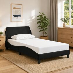 Quality King Single Bed Frame with Headboard in Faux Leather
