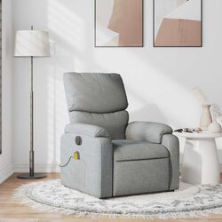 Light Grey Manual Recliner Chair with Vibration