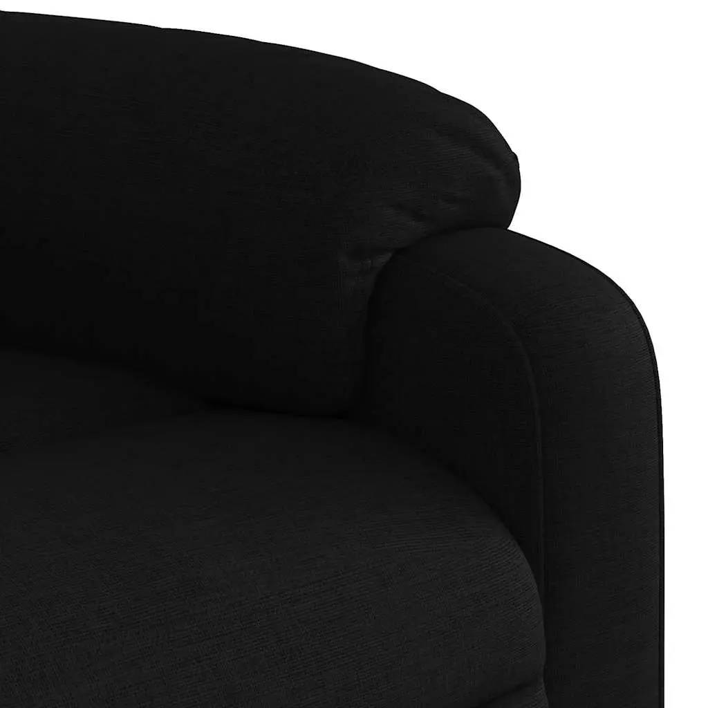 Massage Recliner Chair Black Fabric Manual Recline Vibration 6 Points