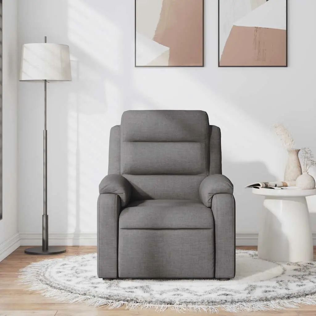 Grey Reclining Massage Chair with 6 Vibration Settings