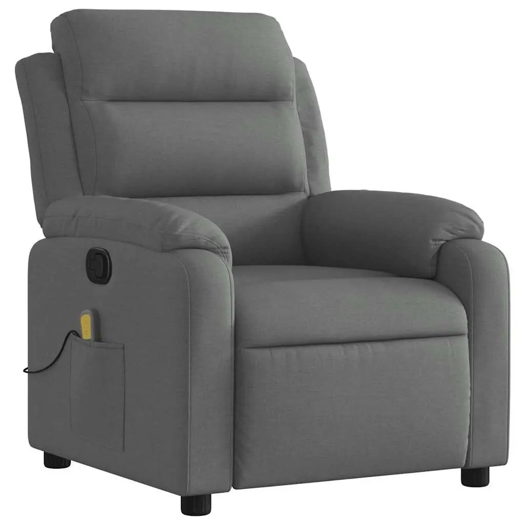 Grey Reclining Massage Chair with 6 Vibration Settings
