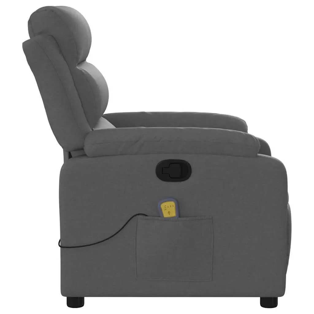Grey Reclining Massage Chair with 6 Vibration Settings