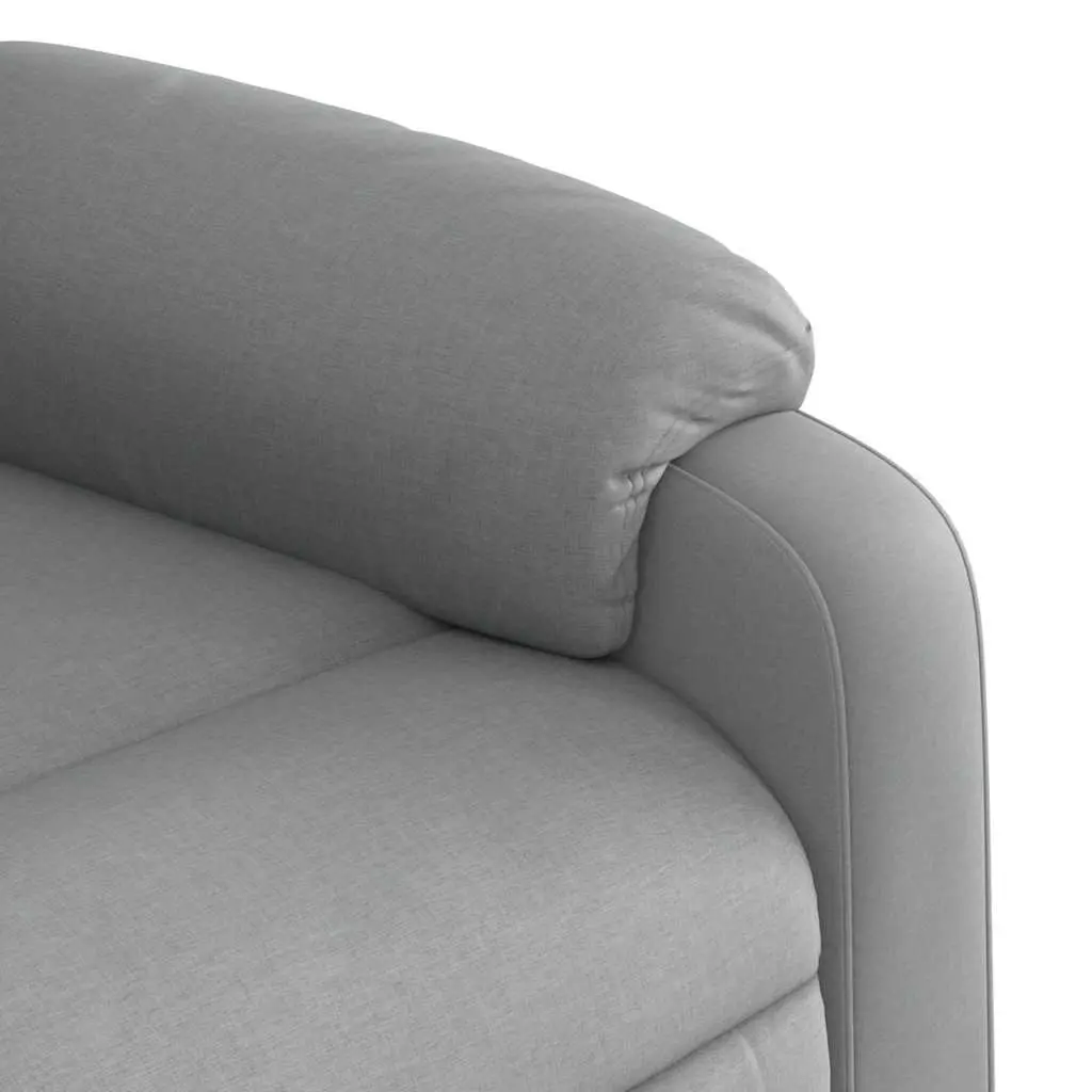 Massage Chair Light Grey Fabric Reclining Armchair Vibration Manual Function