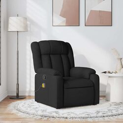 Compact Black Fabric Massage Recliner Chair