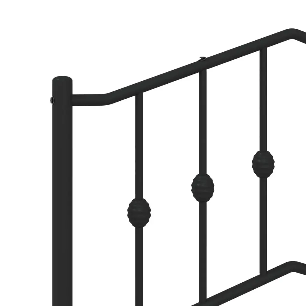 Metal Bed Frame Black 90x190 cm Sturdy Construction with Headboard and Footboard