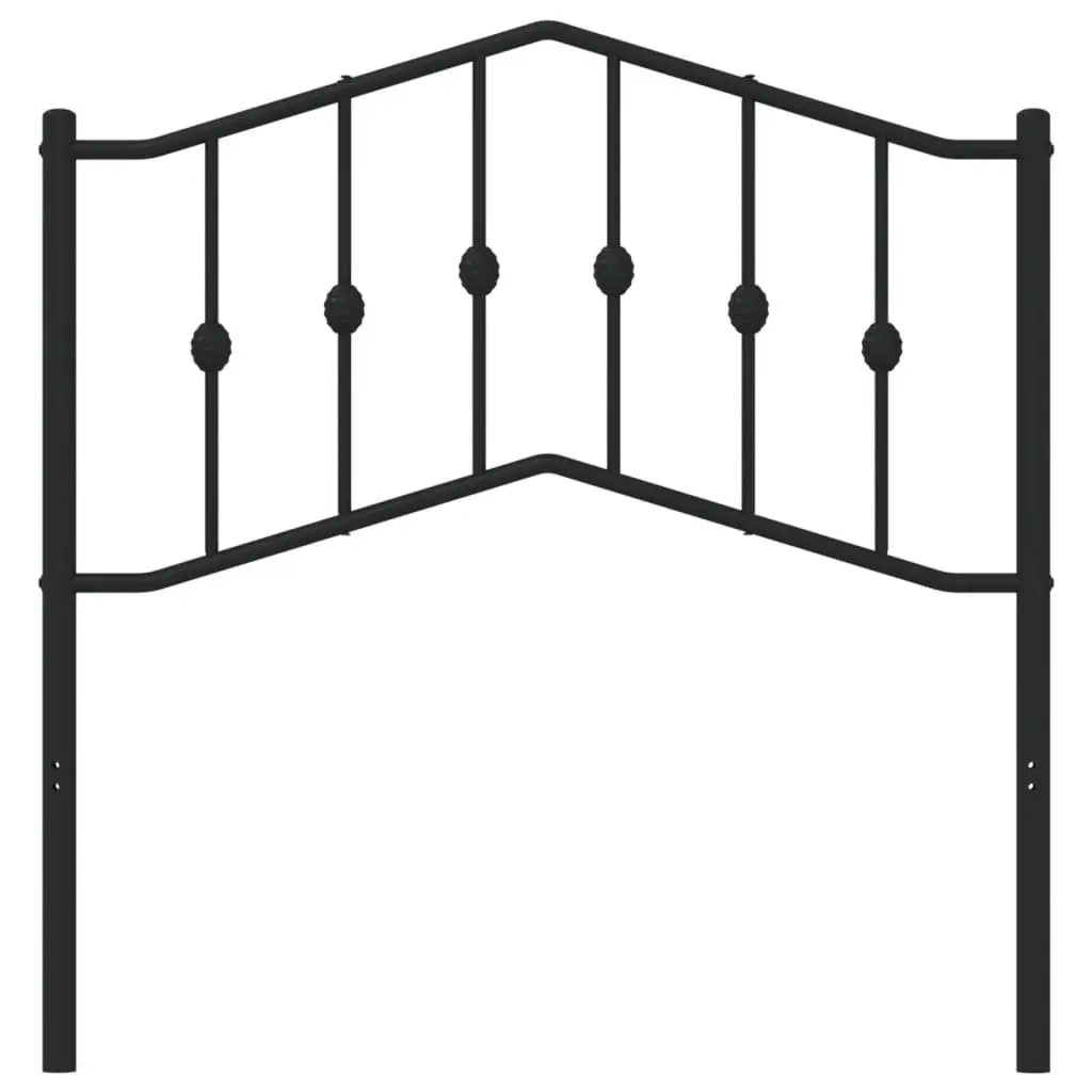 Metal Headboard Black 90cm Powder-coated Steel Durable Bedroom Furniture