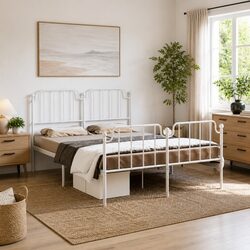 Compact and Sturdy Metal Bed Frame 150x200 cm