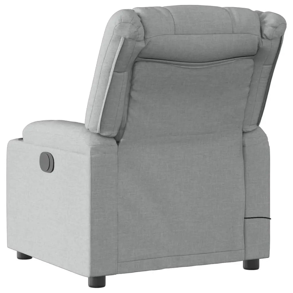 Massage Recliner Chair Grey Fabric Manual Reclining Adjustable Footrest Vibration Massage