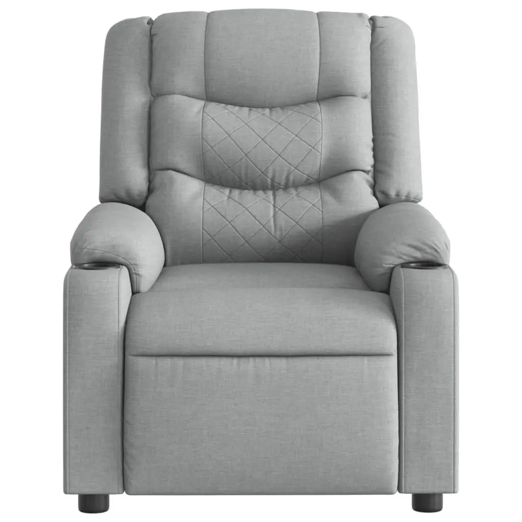 Massage Recliner Chair Grey Fabric Manual Reclining Adjustable Footrest Vibration Massage