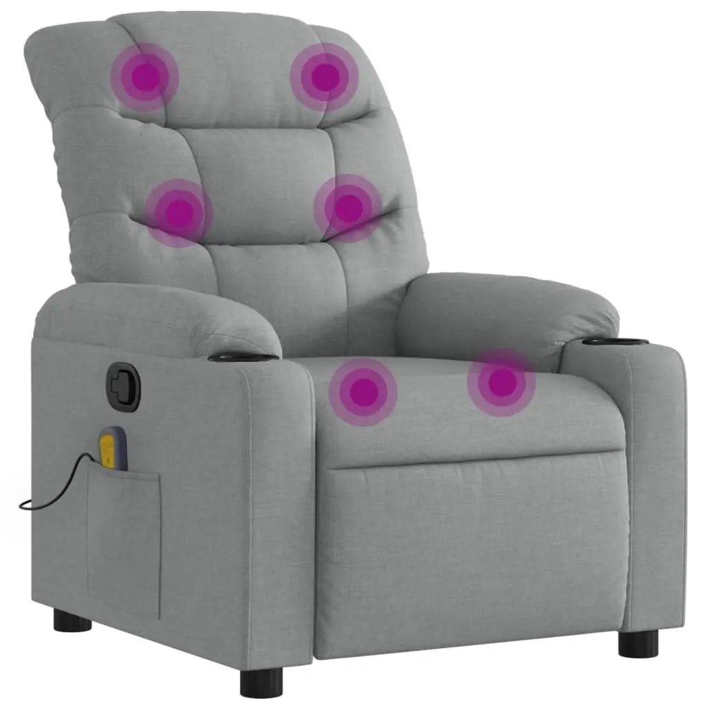 Grey Fabric Massage Recliner Chair