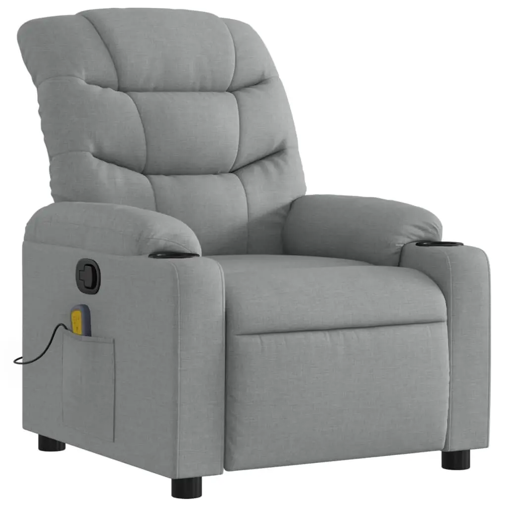 Grey Fabric Massage Recliner Chair