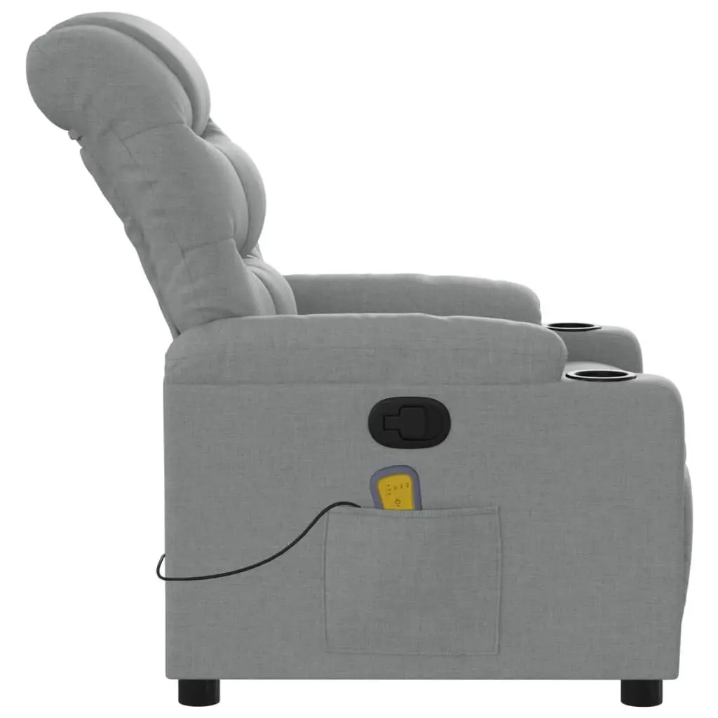 Grey Fabric Massage Recliner Chair