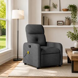 Concise and Comfortable Grey Fabric Massage Recliner Chair
