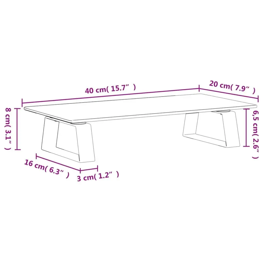 Monitor Stand White Tempered Glass Metal Ergonomic Elevation