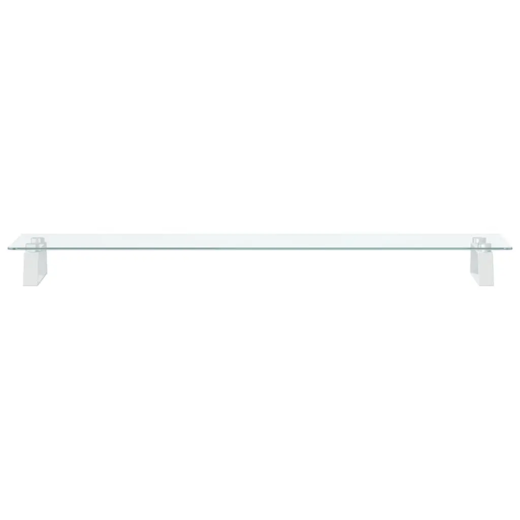 Monitor Stand White Tempered Glass Metal Computer Riser Desk Organiser Storage