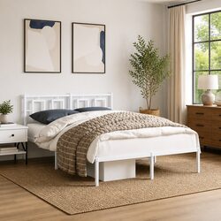 Compact and Sturdy Metal Bed Frame 135x190 cm
